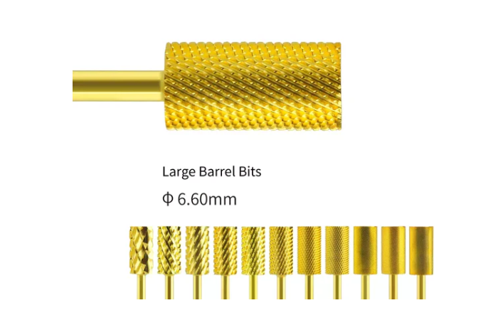 Nail Drill Bit Flat Top Gold Carbide Coarse Grit for E-file